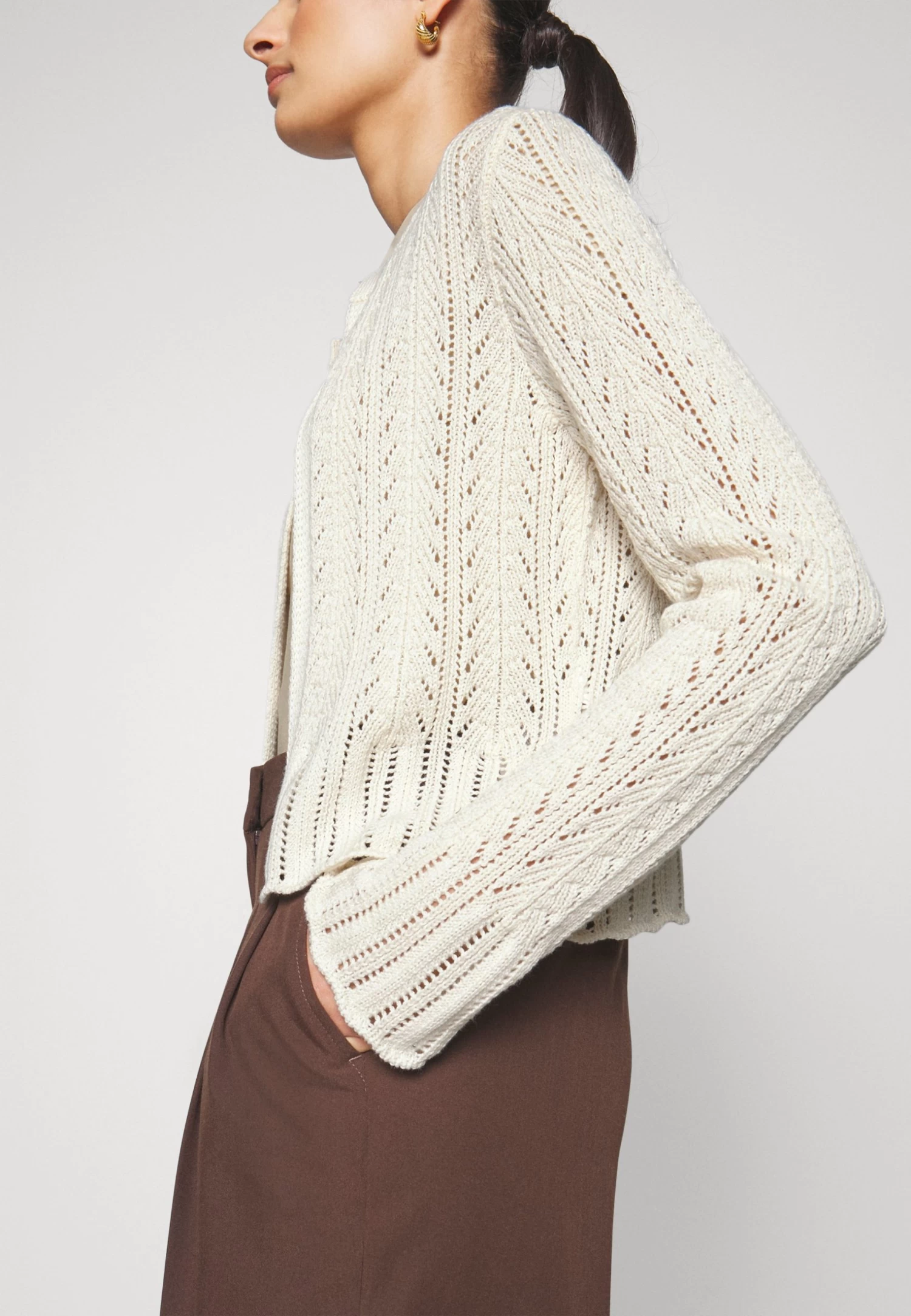 Anna Field Pointelle Bolero - Vest -Offwhite 7 Anna Field Pointelle Bolero - Vest -Offwhite - Afbeelding 7