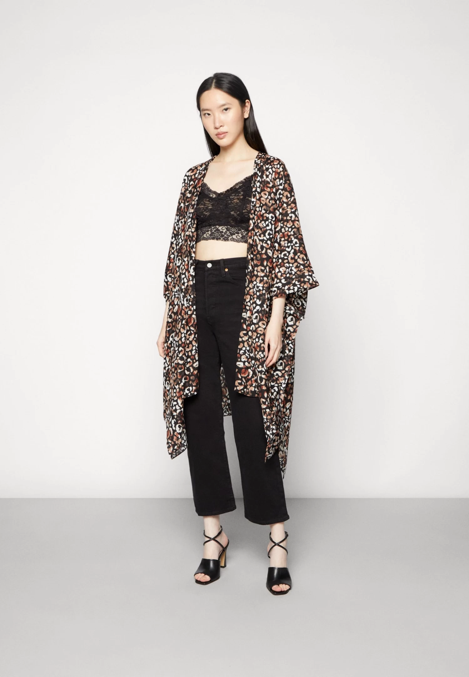 Anna Field Poncho - Brown/Black 1 Anna Field Poncho - Brown/Black