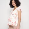 Mama Belt - Blouse - White/Red