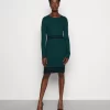 Anna Field Gebreide Jurk - Dark Green/Black