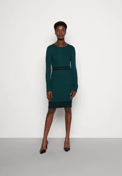 Anna Field Gebreide Jurk - Dark Green/Black