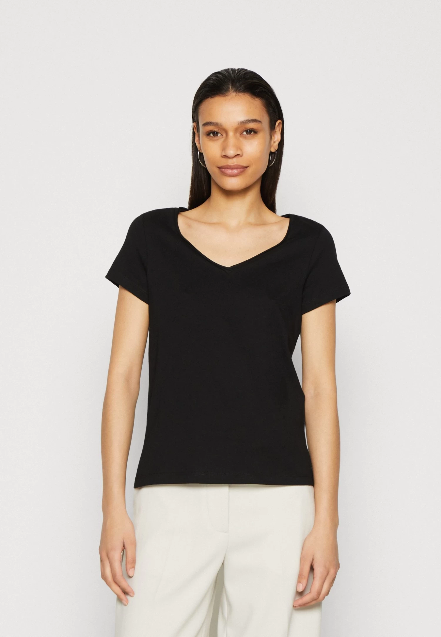 Anna Field 3 Pack- T-Shirt Basic - Black/White/Mottled Light Grey 2 Anna Field 3 Pack- T-Shirt Basic - Black/White/Mottled Light Grey - Afbeelding 2