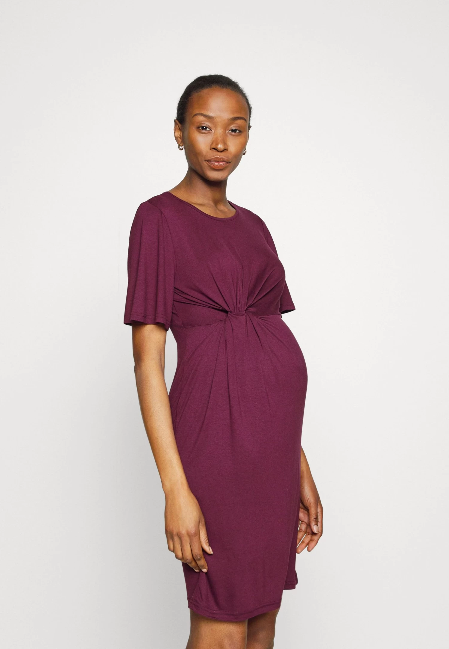 Sleeves Mini Dress- Jerseyjurk - Purple 1 Sleeves Mini Dress- Jerseyjurk - Purple