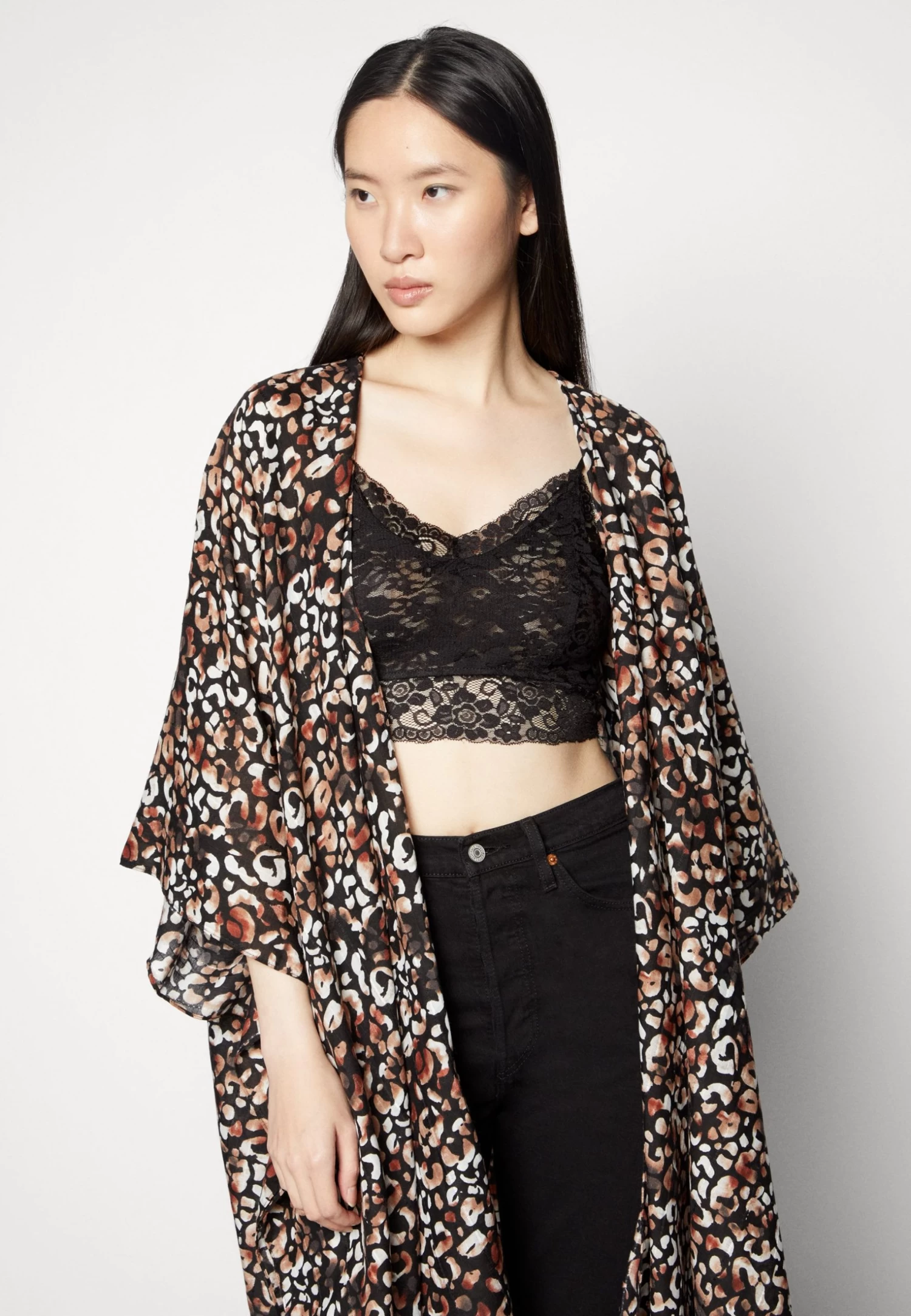 Anna Field Poncho - Brown/Black 4 Anna Field Poncho - Brown/Black - Afbeelding 4