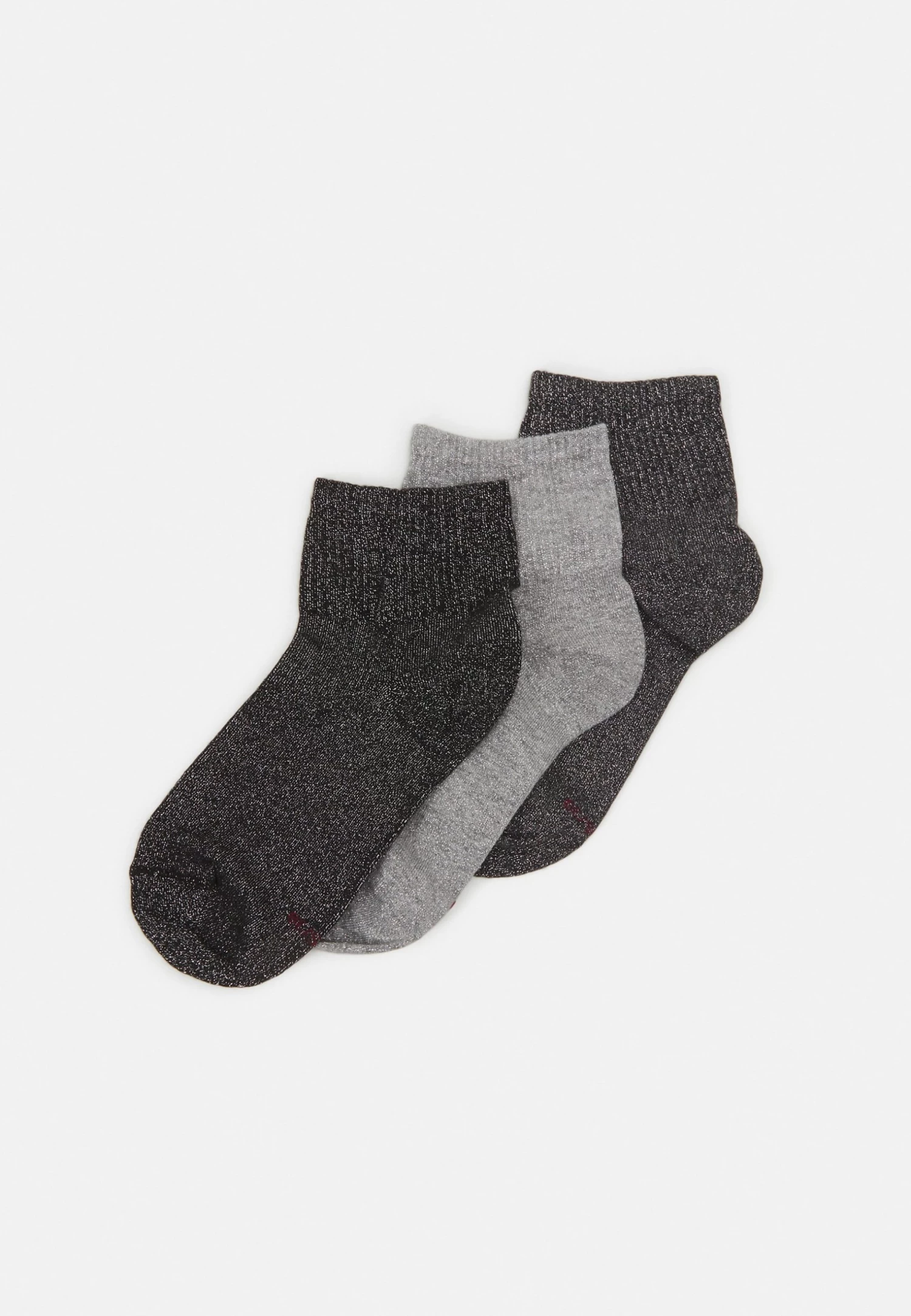 Anna Field Lurex Socks 3 Pack - Sokken - Grey/Black 1 Anna Field Lurex Socks 3 Pack - Sokken - Grey/Black