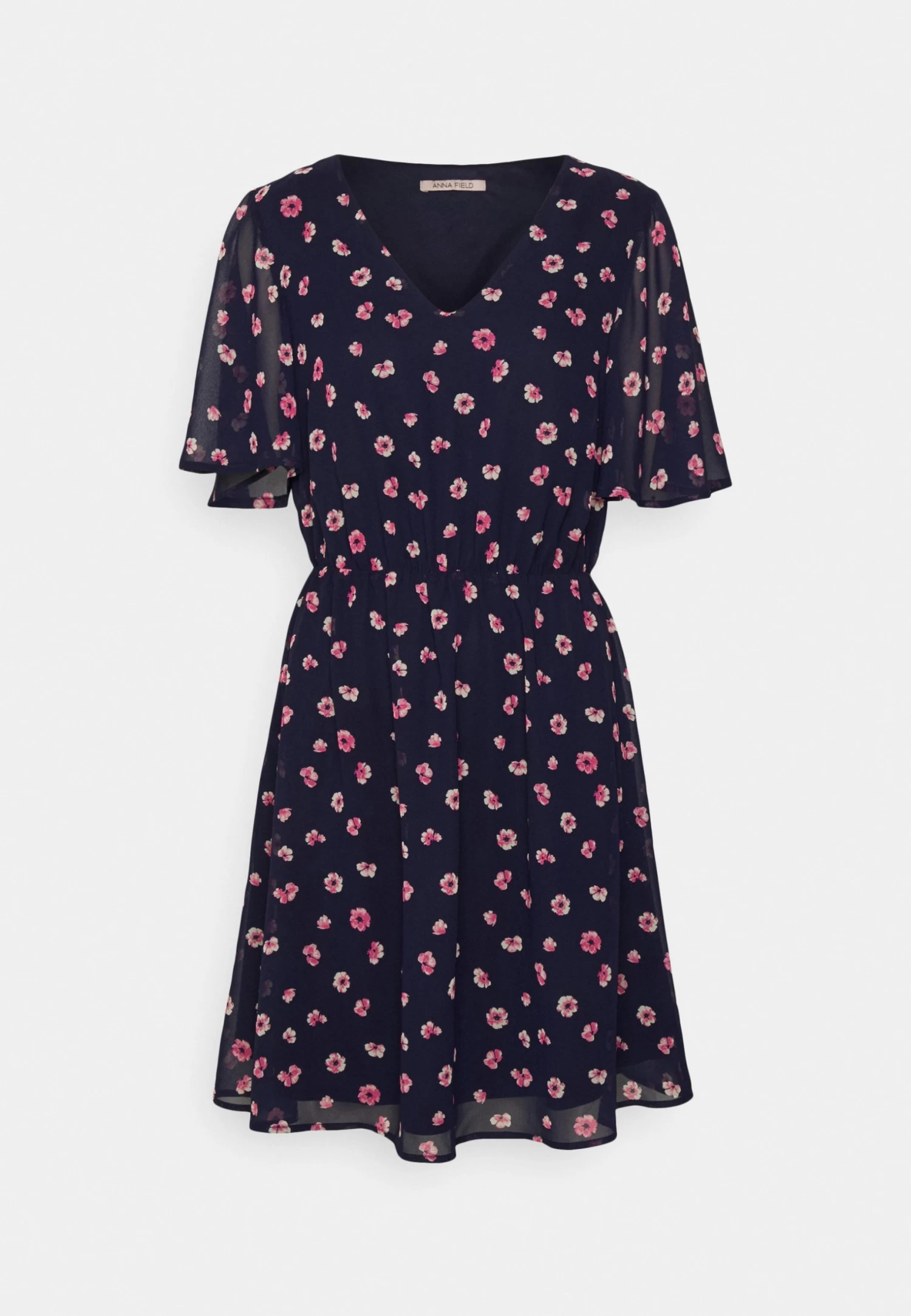 Anna Field V-Neck Sleeve Dress- Jurk - Dark Blue/Pink 7 Anna Field V-Neck Sleeve Dress- Jurk - Dark Blue/Pink - Afbeelding 7