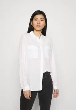 Anna Field Basic Blouse With Front Pockets - Overhemdblouse - Offwhite
