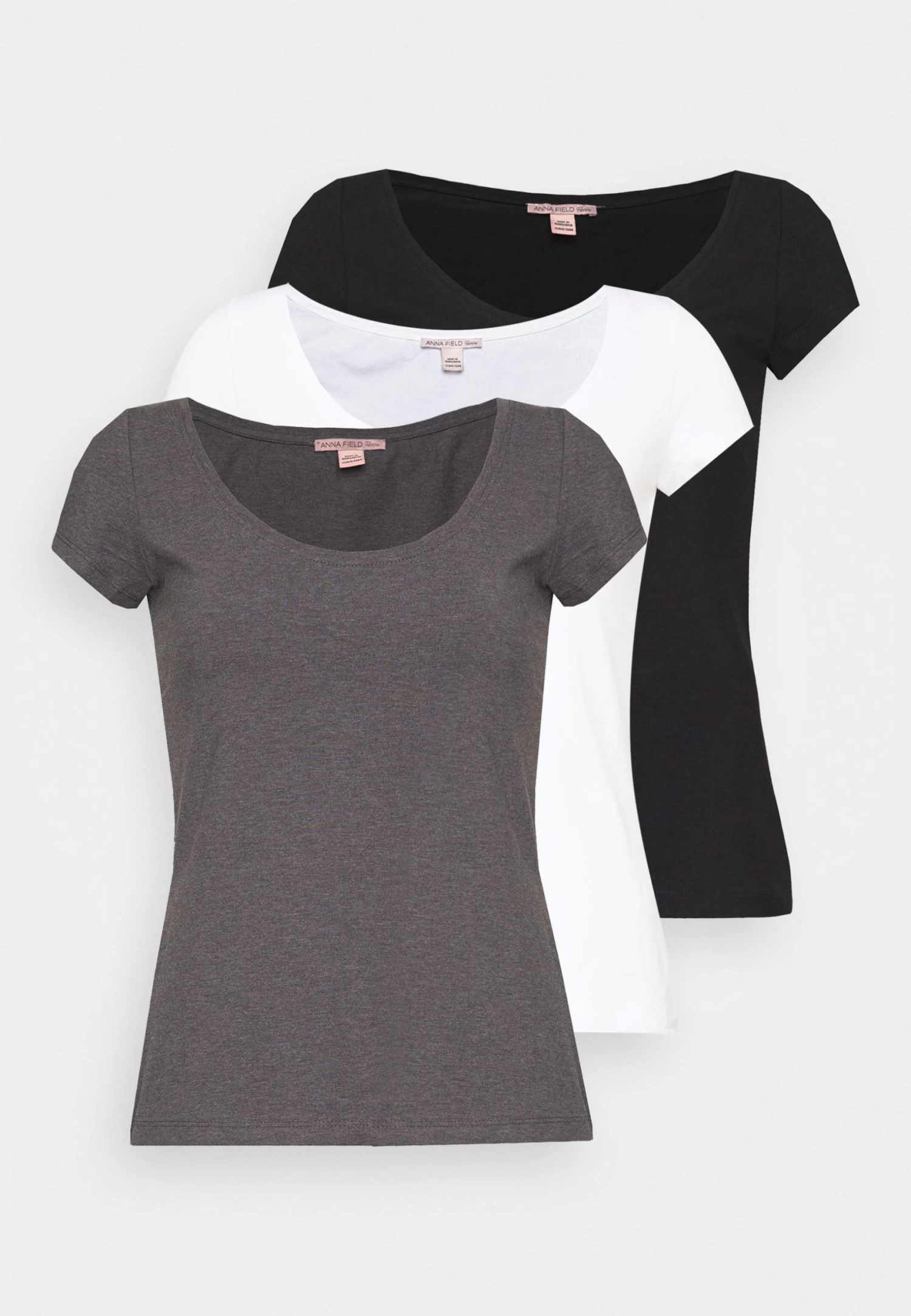 3 Pack - T-Shirt Basic - White/Black/Dark Grey 5 3 Pack - T-Shirt Basic - White/Black/Dark Grey - Afbeelding 5