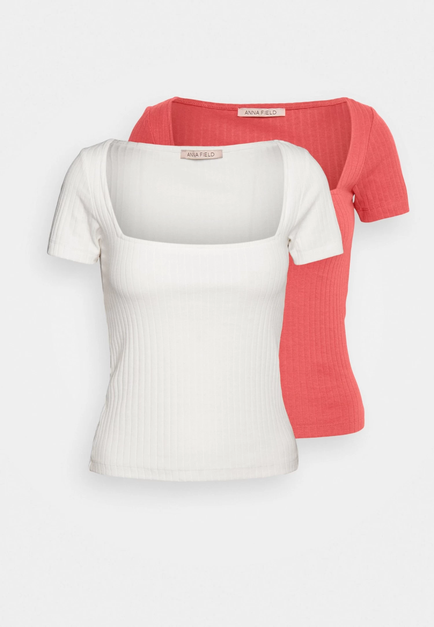 Anna Field 2 Pack - T-Shirt Basic - Red/White 7 Anna Field 2 Pack - T-Shirt Basic - Red/White - Afbeelding 7