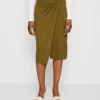 Anna Field Front Knot Midi Skirt - Kokerrok - Khaki
