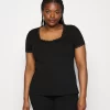 Plus Size - T-Shirt Print - Black