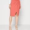 Anna Field Front Knot Midi Skirt - Kokerrok - Red