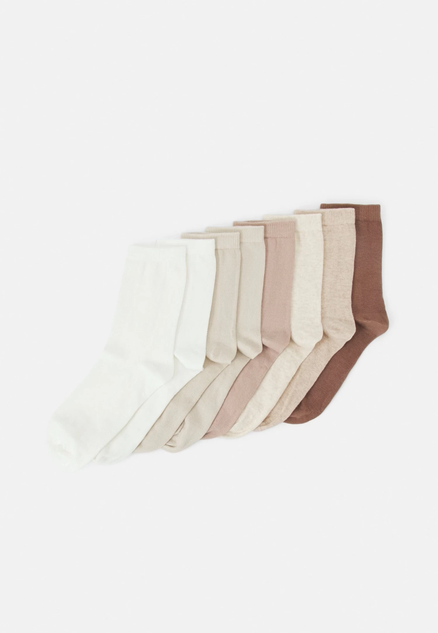 Anna Field 8 Pack - Sokken - White/Sand/Camel 1 Anna Field 8 Pack - Sokken - White/Sand/Camel