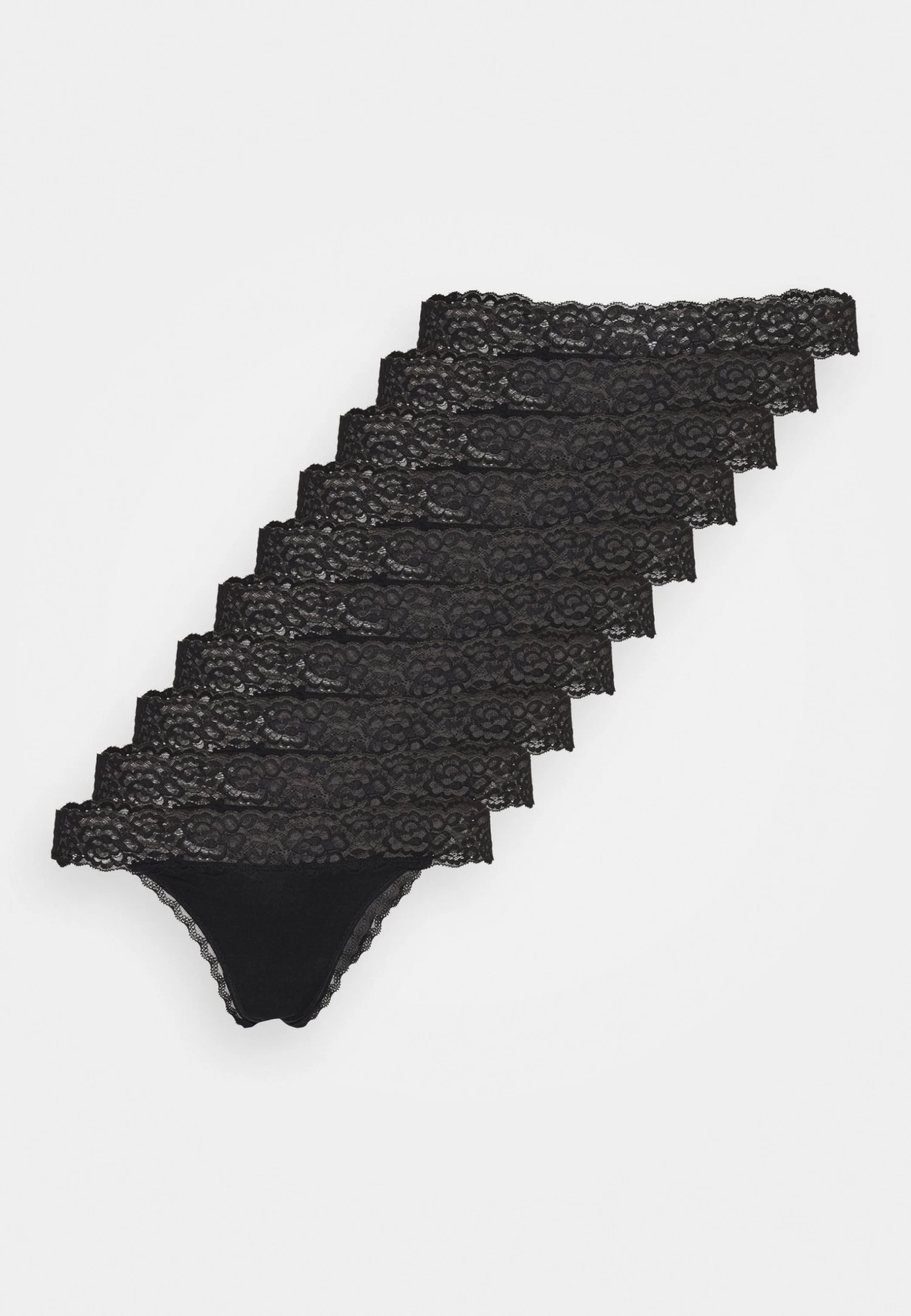 Anna Field 10Pp Cotton And Lace Thong - String - Black 4 Anna Field 10Pp Cotton And Lace Thong - String - Black - Afbeelding 4