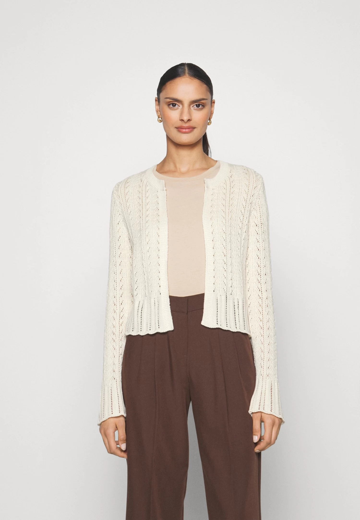 Anna Field Pointelle Bolero - Vest -Offwhite 1 Anna Field Pointelle Bolero - Vest -Offwhite